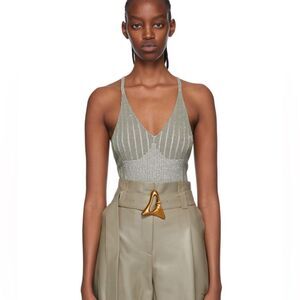 Aeron  Green Viscose Silver Bodysuit Moss Size M NWT